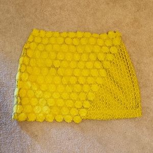 Yellow/Green top shop lace mini skirt